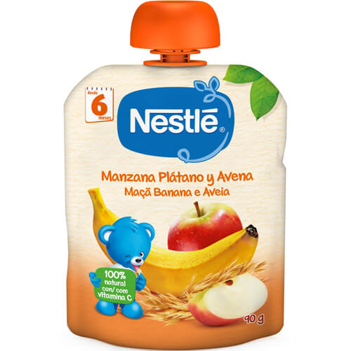 NESTLÉ Bolsita Manzana, Plátano y Avena 90g