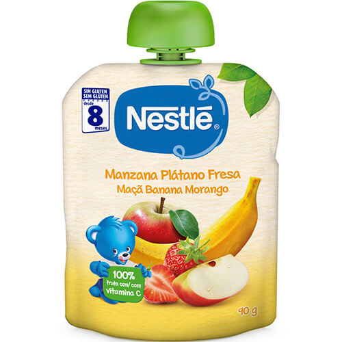 NESTLÉ Bolsita Manzana, Plátano y Fresa 90g