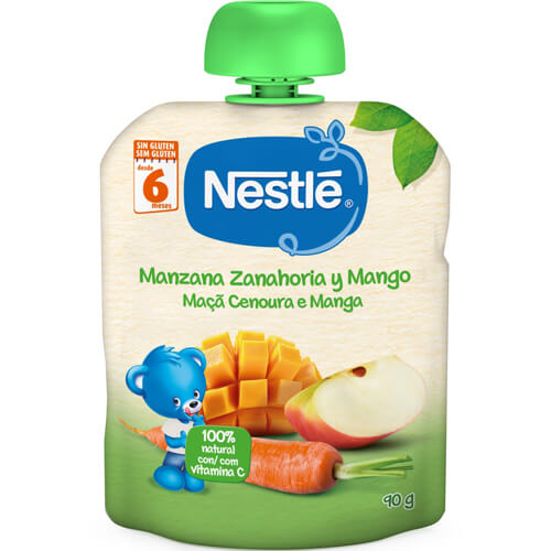 NESTLÉ Bolsita Manzana, Zanahoria y Mango 90g