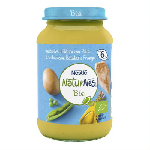 NATURNES BIO Tarrito Guisantes con Patata y Pollo 190g
